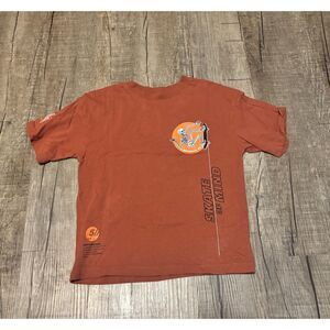 Next Boys Graphic T-Shirt Size 7 Skateboard Skull Orange Short Sleeve Tee